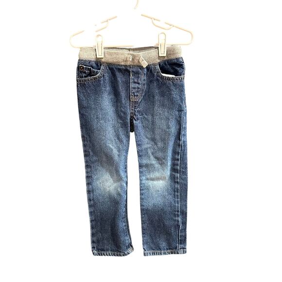 2 Pairs Children's Place Blue Denim Jeans Pockets Stretchy Waist Size 4T - Picture 2 of 11